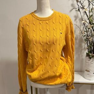 Tommy Hilfiger Women's Mustard Cable Knit Sweater